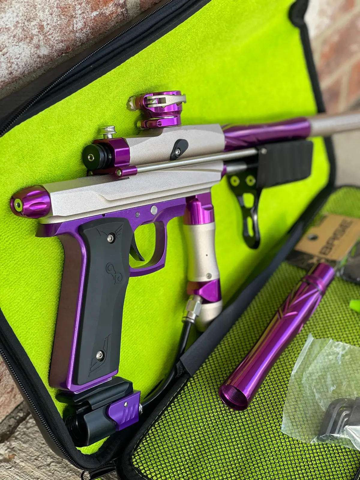 Used Azodin Kp3 Pump Paintball Gun - Tan/Purple 1