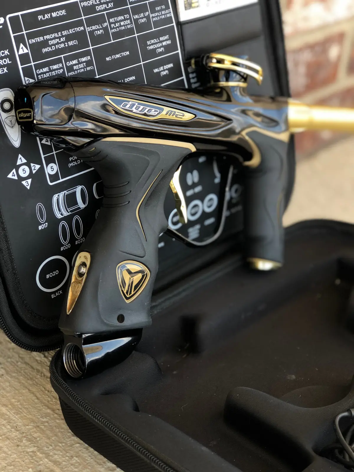 Used Dye M2 Mosair Paintball Marker - Black/Gold 1