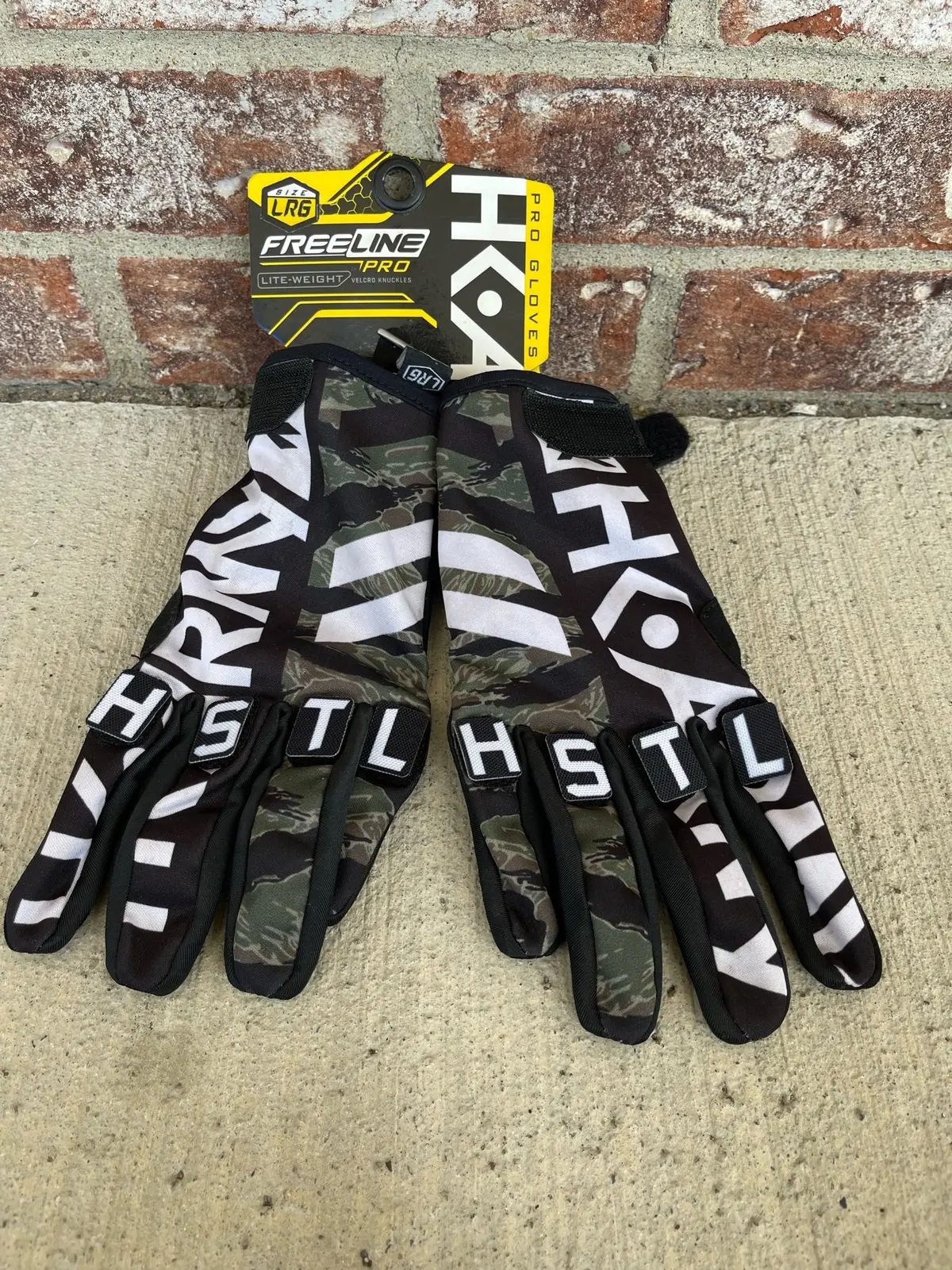 Used Hk Army Knucklez Paintball Gloves - Freeline Tiger Stripe - Large 1
