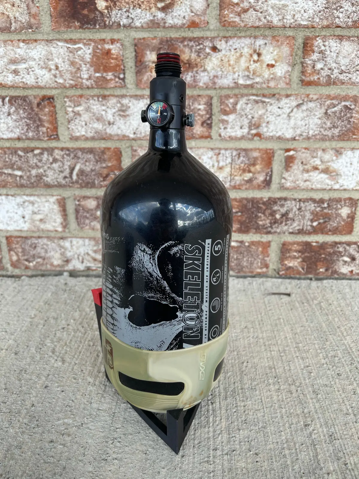 Used Infamous 80/4500 Skeleton Air Paintball Tank - Black / Silver 1