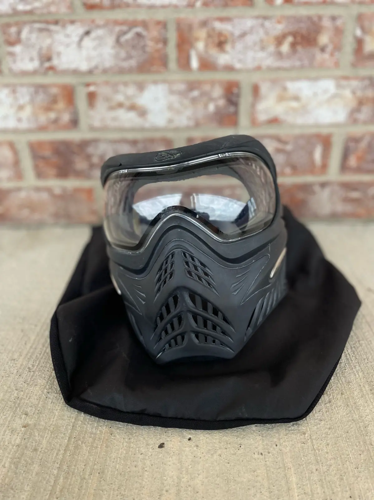 Used V-Force Grills Paintball Mask - Black - 2 Lenses - Soft Goggle Bag - Visor - Extra Goggle Strap 1