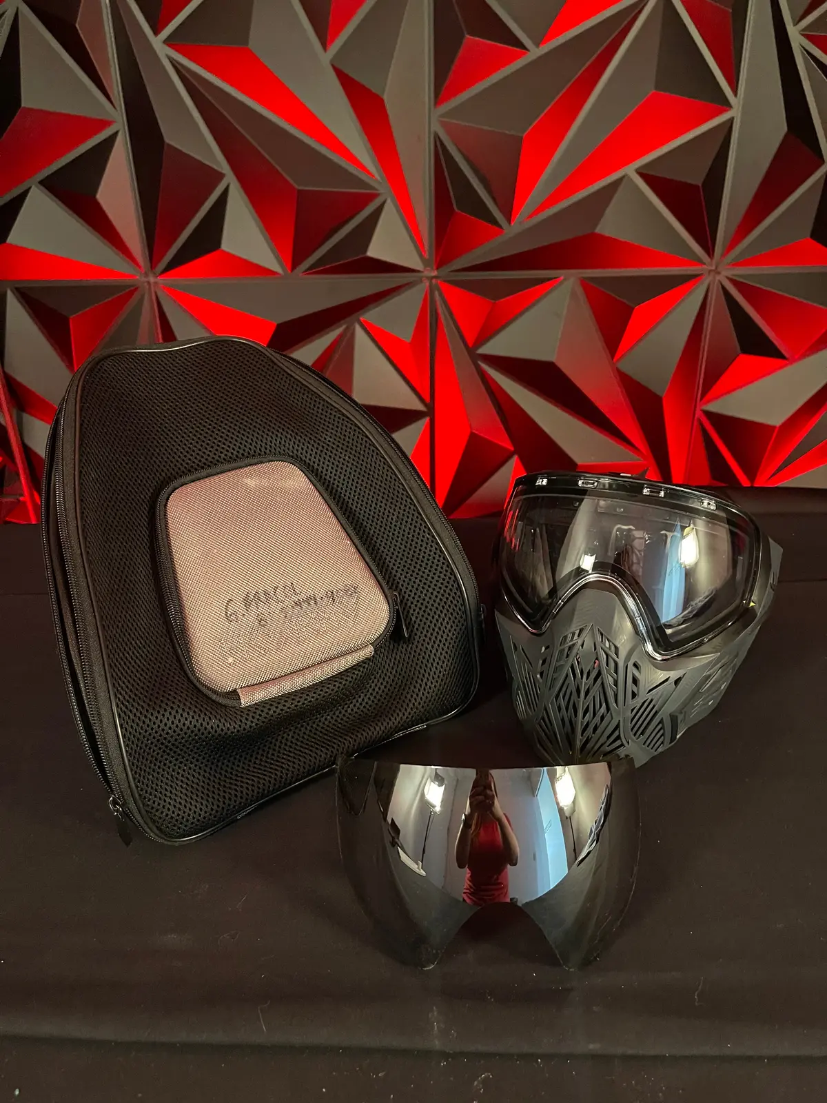 Used Bunker Kings Cmd Paintball Mask - Black Carbon W/ Hk Army Goggle Case 1