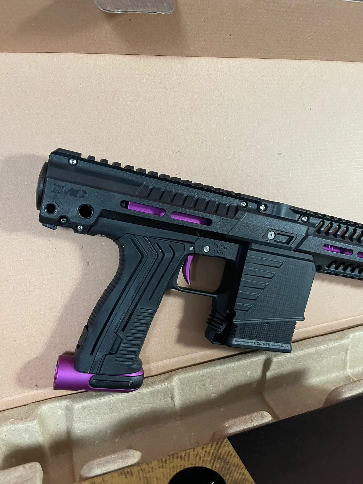 Used Planet Eclipse Emf100 Paintball Gun - Purple Heart W/ Pwr Stock 1
