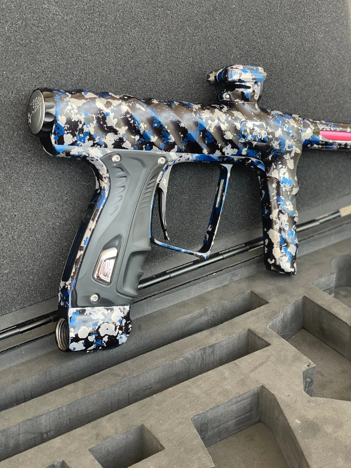 Used Adrenaline Shocker Xls Paintball Gun - Polished Arctic Camo #333- W/ Adrenaline Cvo Frame 1