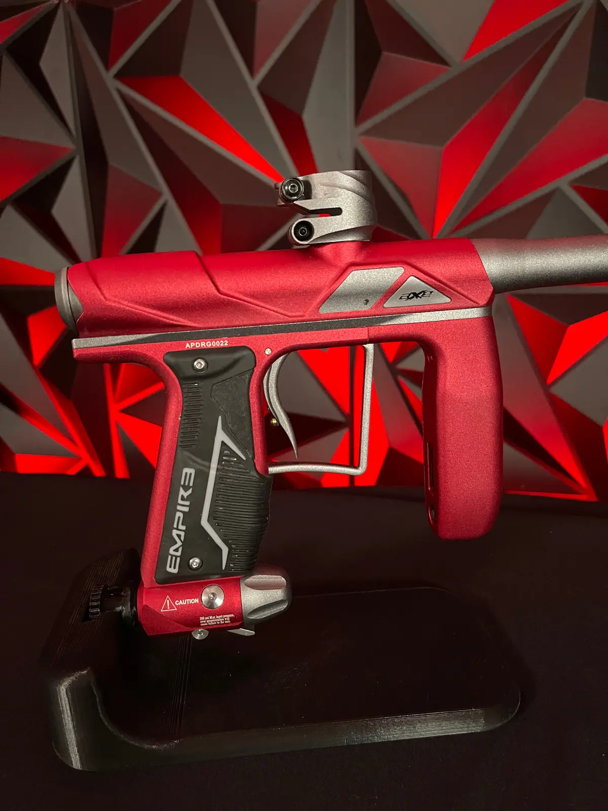 Used Empire Axe Pro Paintball Gun - Red/Pewter W/ Redline Board 1