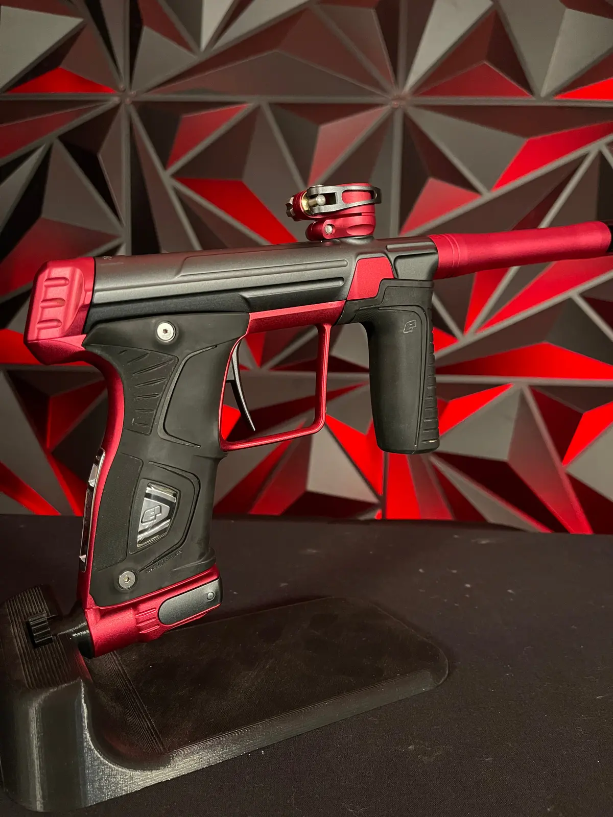 Used Planet Eclipse Gtek 170R Paintball Gun - Grey/Red W/ Deadlywinds Whip Tip 1
