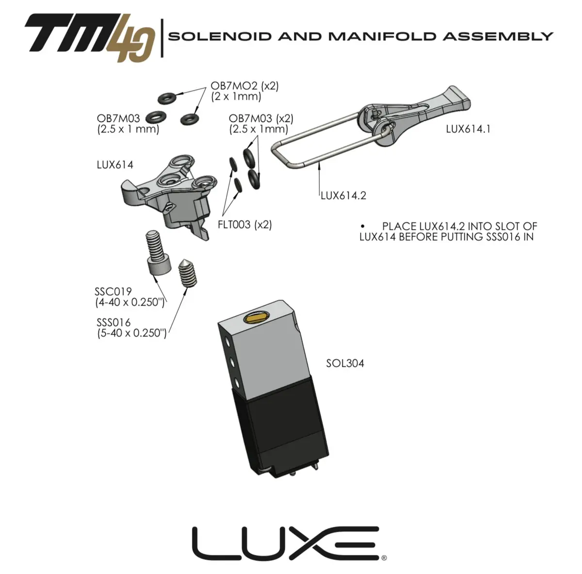 Dlx Luxe Tm40 Solenoid And Manifold System Parts Picker - Pick The Part You Need! 1