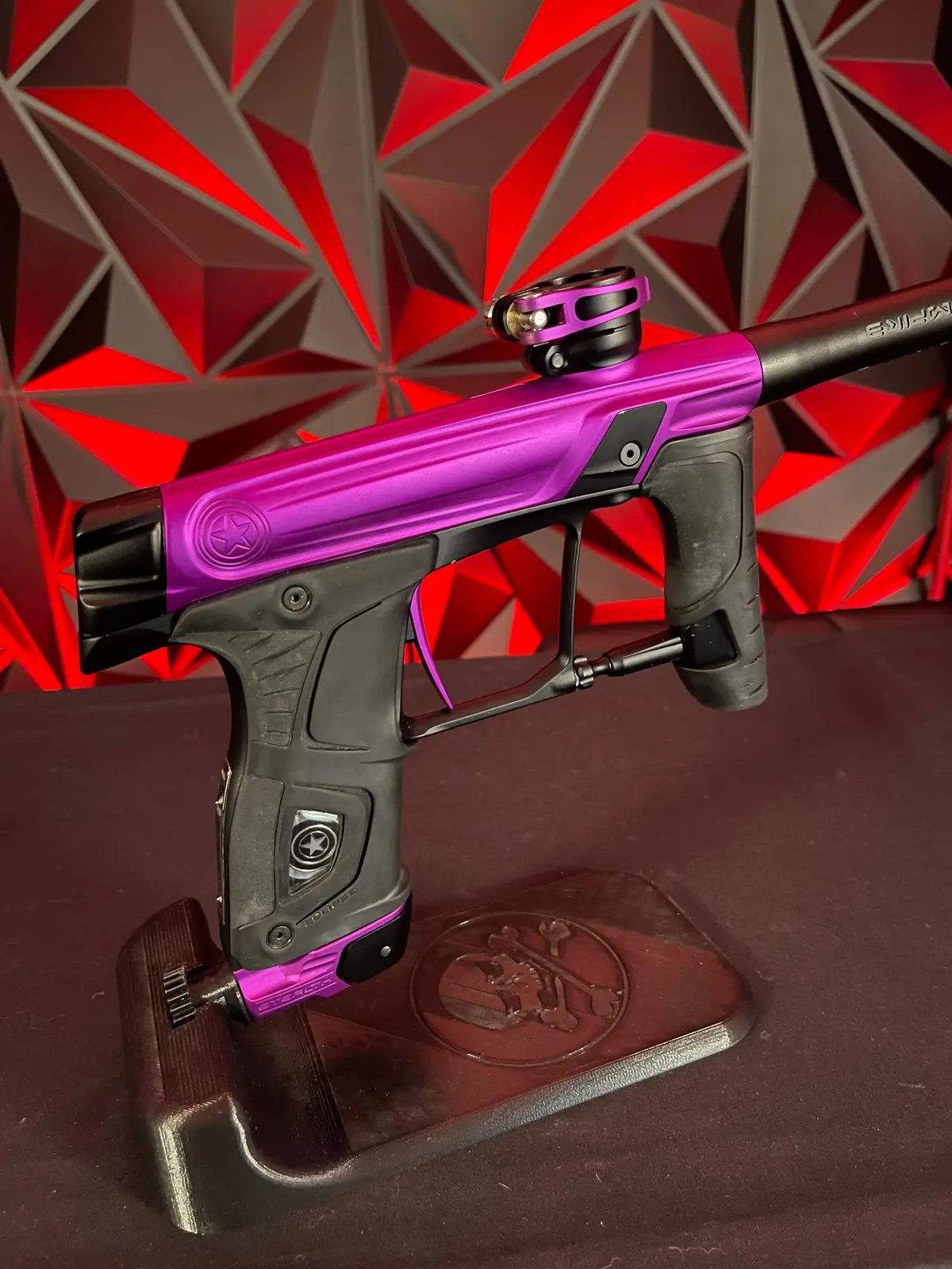 Used Gi Sportz/Planet Eclipse Stealth Paintball Gun - Purple/Black W/ 3 Matching Barrel Backs 1