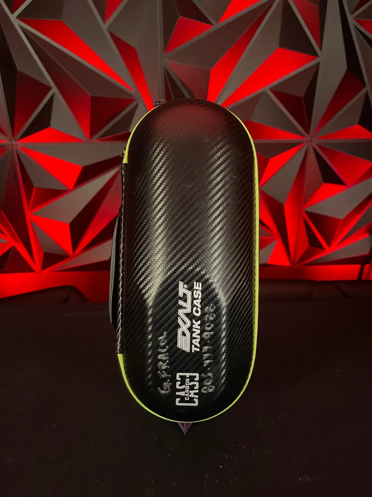Used Exalt Carbon Paintball Tank Case - Black/Lime 1