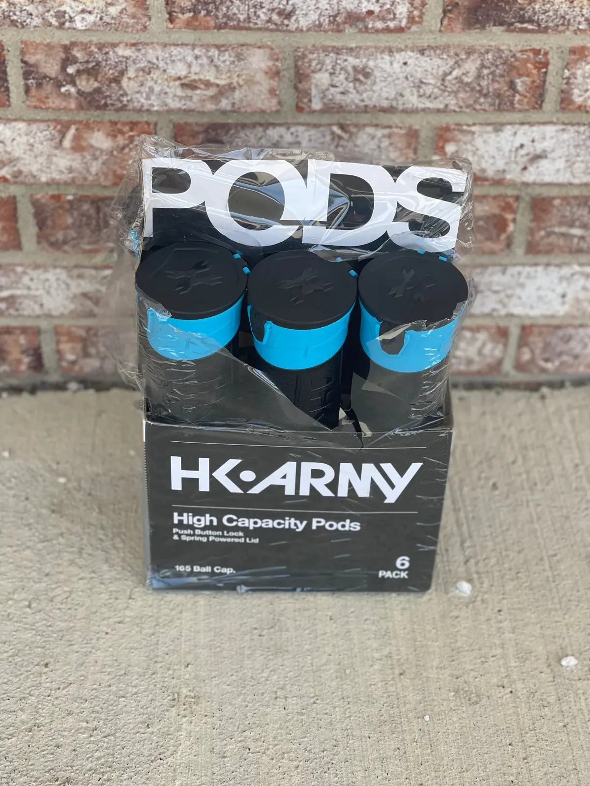 Used Hk Army High Capacity 165 Round Pods- Black/Turquoise- 6 Pack *1 Pod Will Not Open* 1