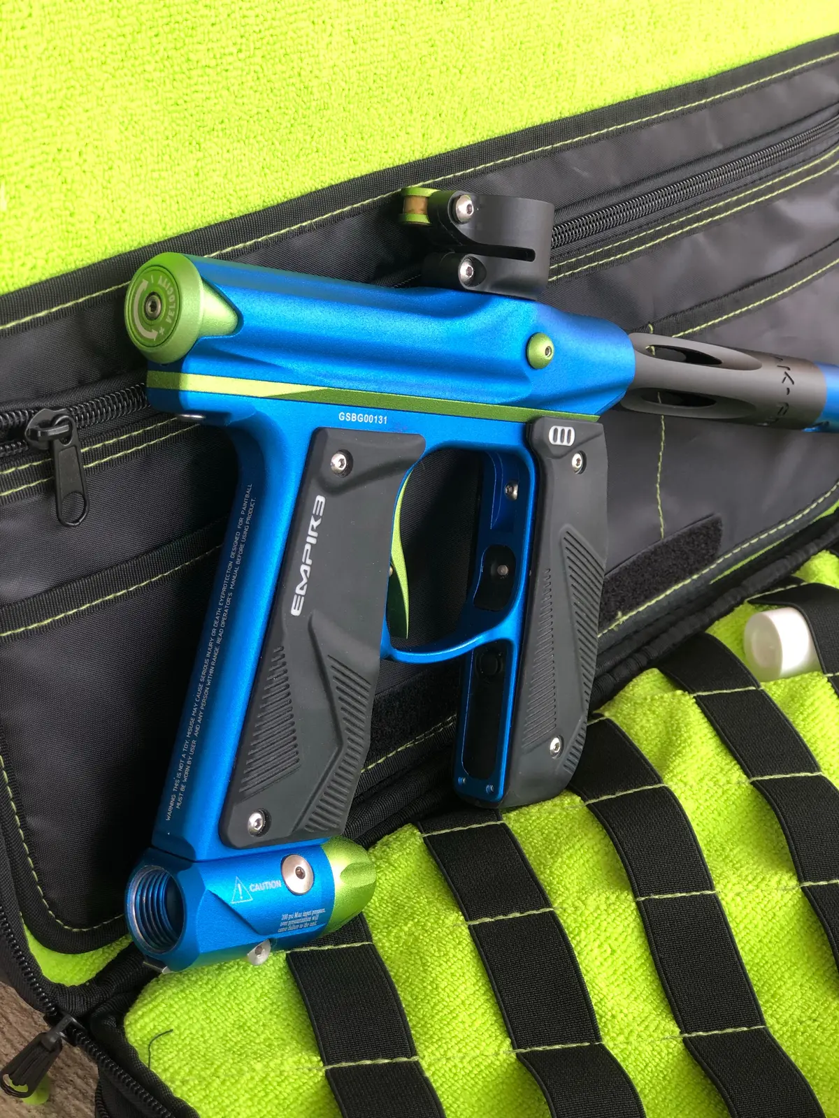 Used Empire Mini Gs Paintball Gun- Blue/Lime 1