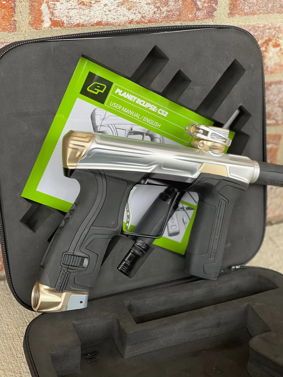 Used Planet Eclipse Cs2 Paintball Gun - Inca 2 W/ Black Frame And Silver Scythe Trigger 1