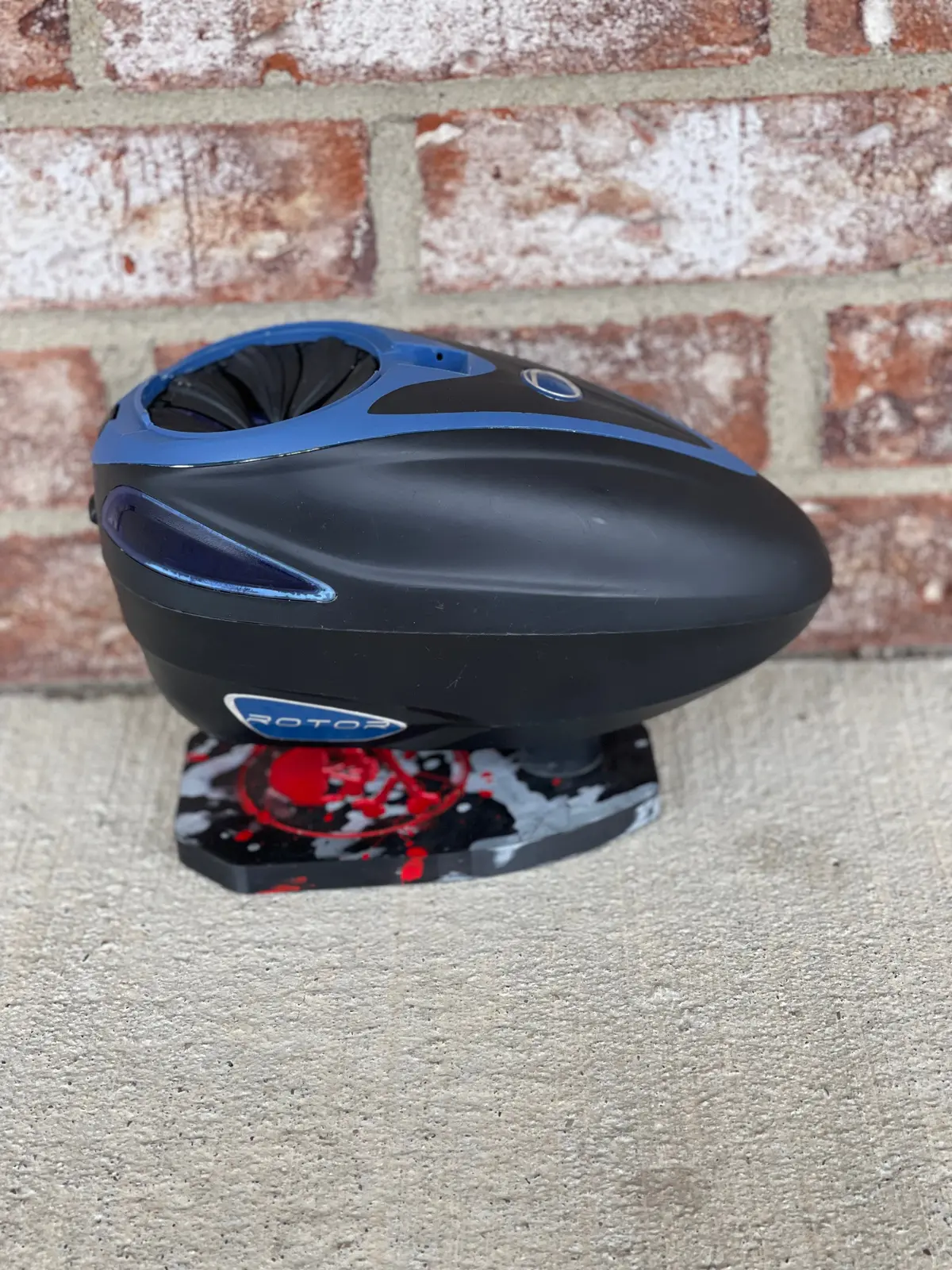 Used Dye Rotor Paintball Loader - Black / Blue W/ Speed Feed 1