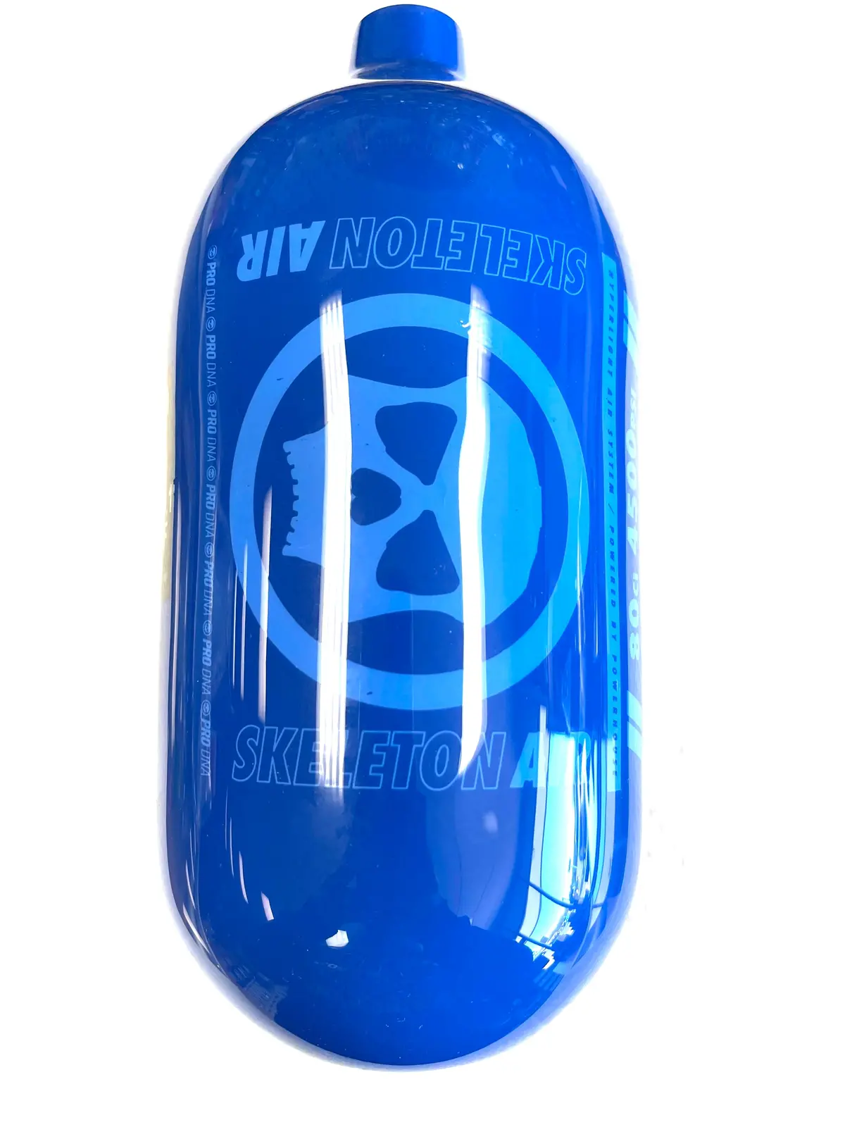 Infamous Skeleton Air "Hyperlight" Paintball Tank Bottle Only - Blue / Blue- 80/4500 Psi 1