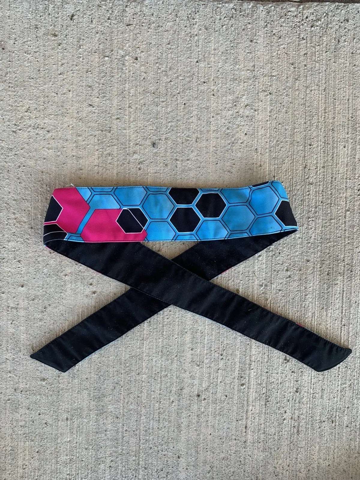 Used Gi Sportz Headband - Teal/Pink Pattern 1
