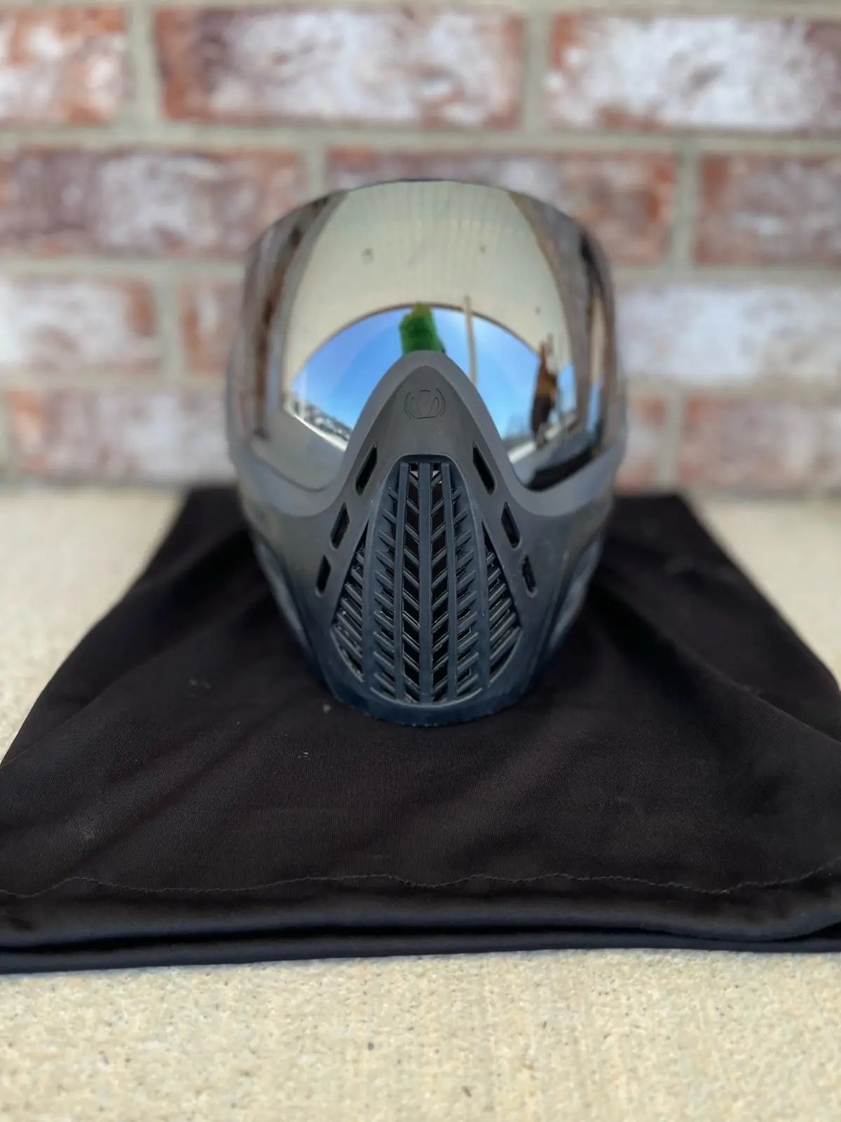 Used Virtue Vio Ascend Paintball Mask - Black With Soft Goggle Bag 1