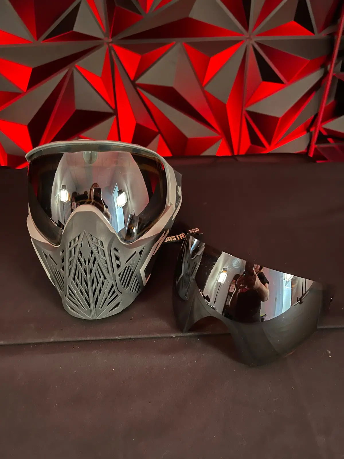 Used Bunker Kings Cmd Paintball Mask - Black Panther With Extra Lens 1