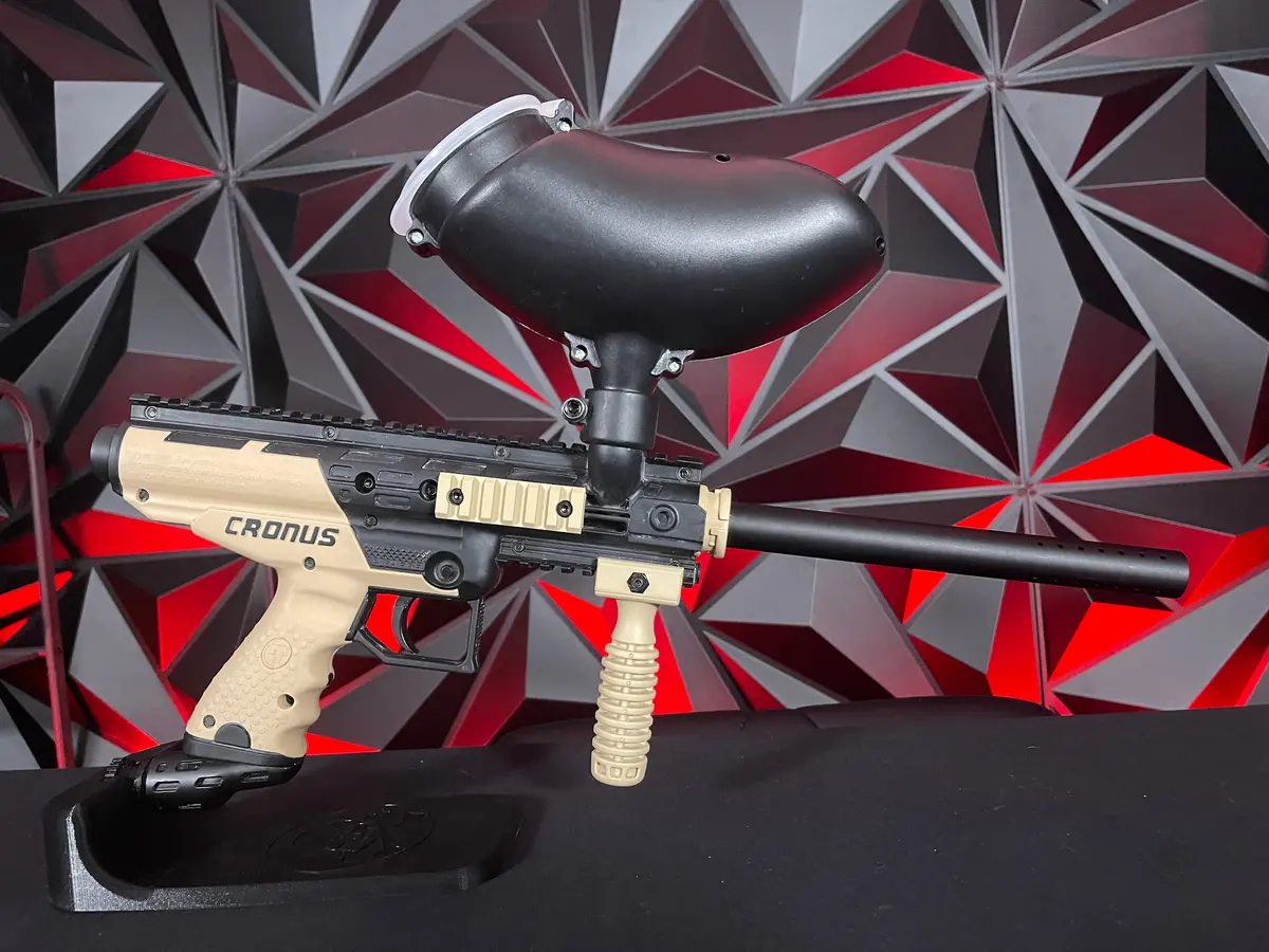 Used Tippmann Basic Cronus Bundle: Valken 48/3000 Tank + Gravity Fed Hopper 1