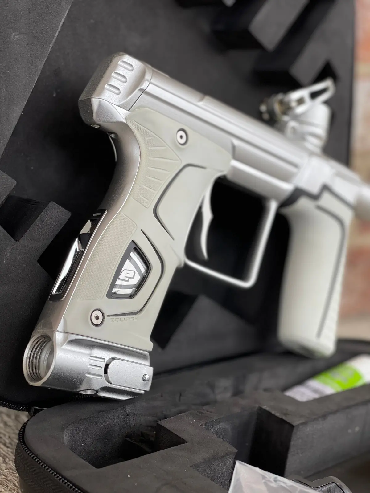 Used Planet Eclipse 170R Paintball Gun - Silver W/ White Grips And Deuce Trigger 1