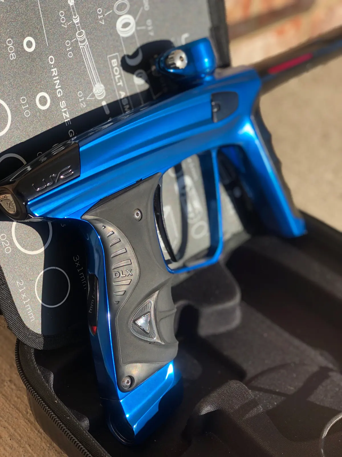 Used Dlx Luxe X Paintball Gun - Polished Blue 1