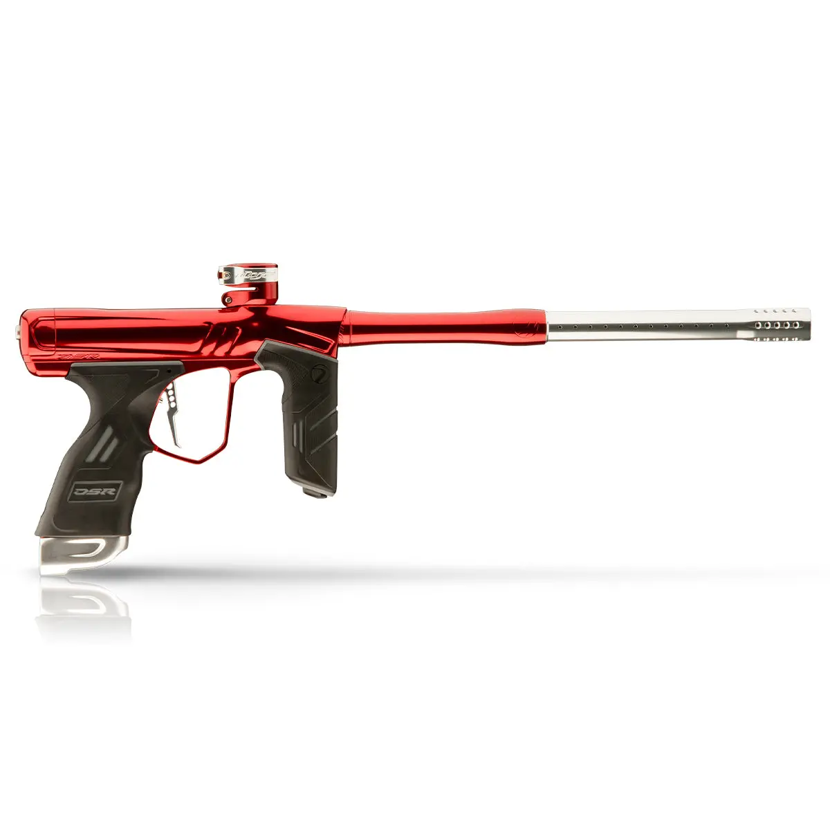 Dye Dsr+ Paintball Gun - Lava (Polished Red/Polished Silver) 1