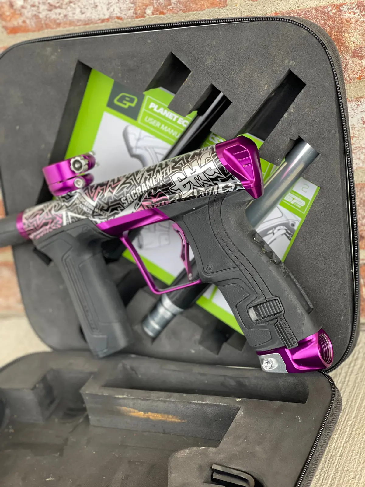 Used Planet Eclipse Cs2 Pro Paintball Gun - Sac Dmg W/ Infamous Deuce Trigger And 3 Fl Inserts 2