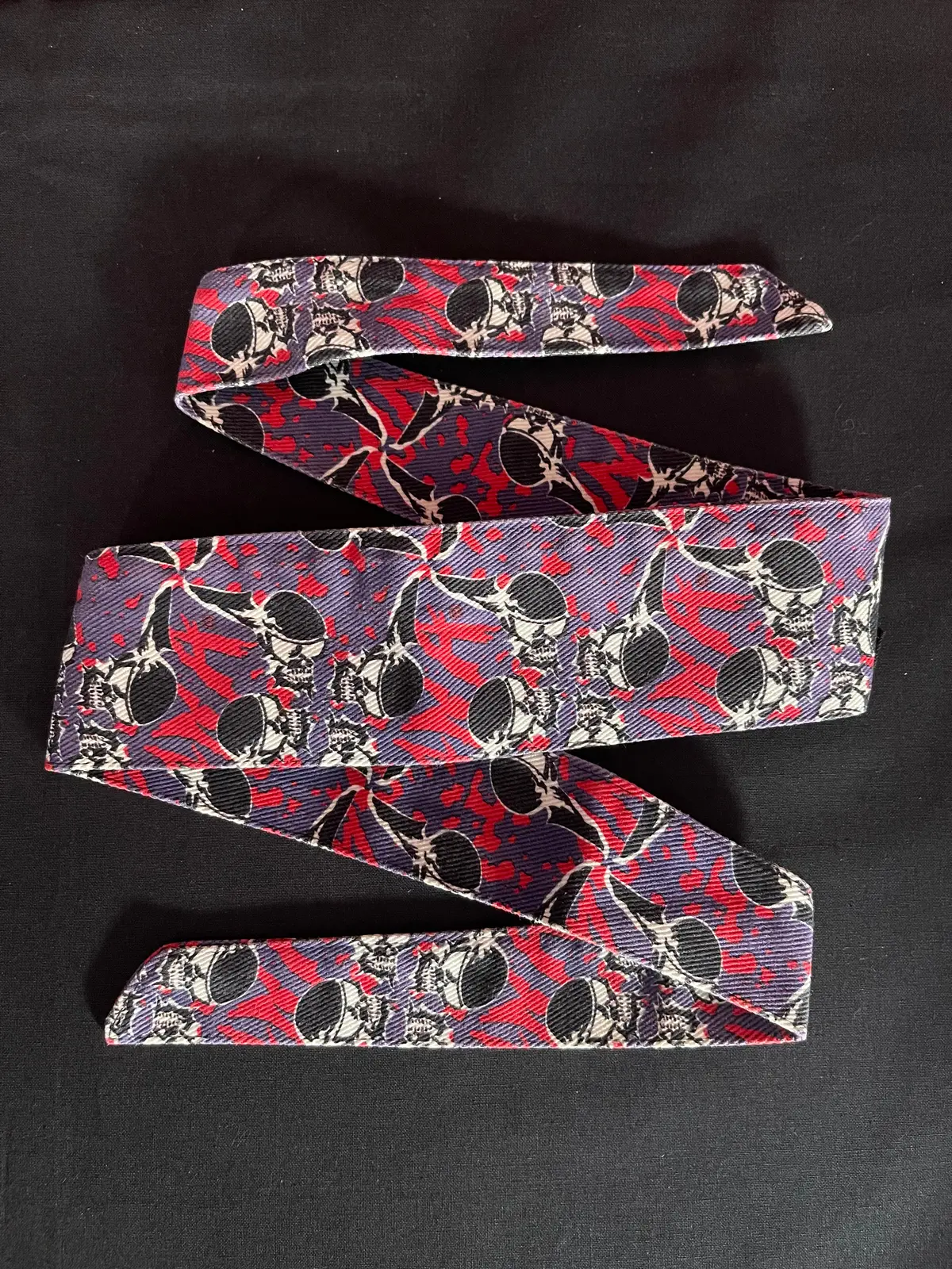 Used Sandana Flying Skulls Headband - Purple/Pink W/ Olive Tag 1