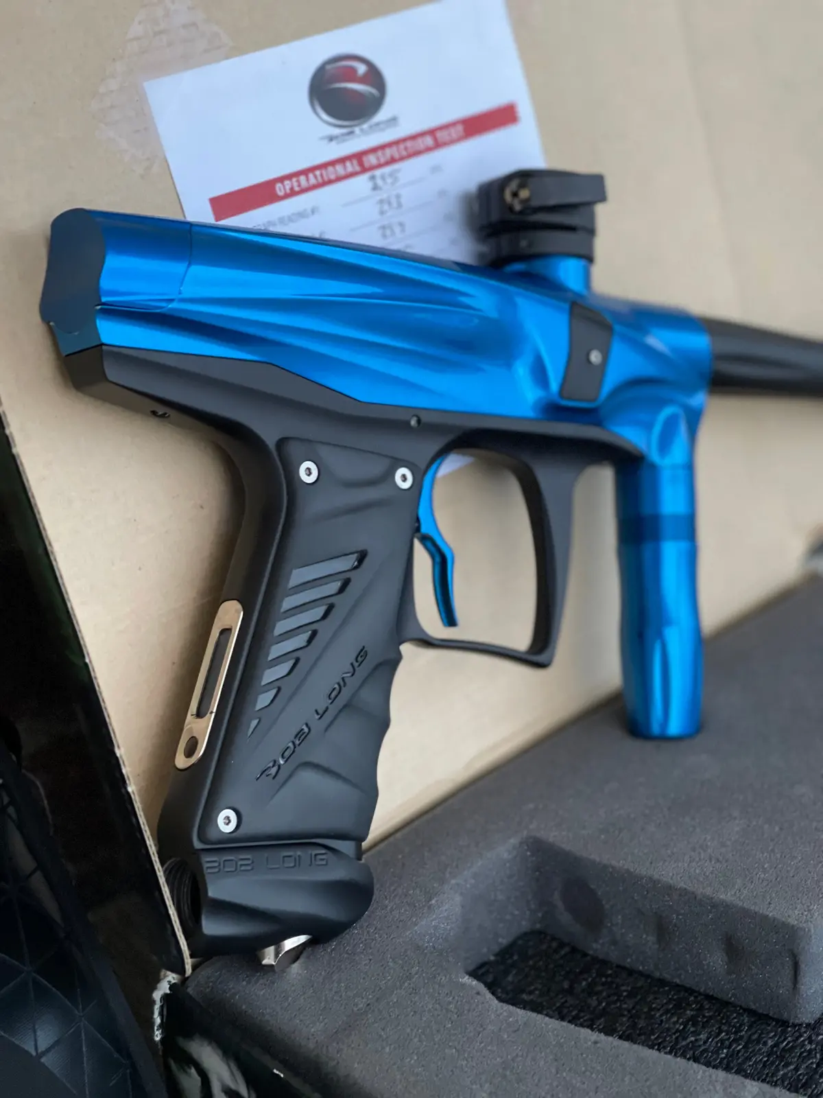 Used Bob Long Vcom Paintball Marker - Gloss Blue / Matte Black 1