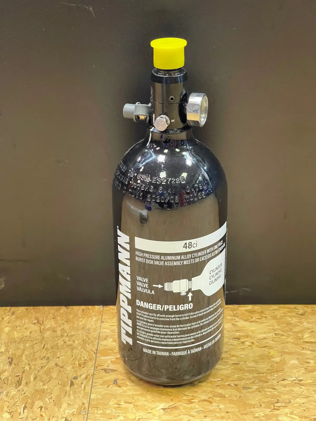 Used Tippmann 48/3000 Hpa Paintball Tank - Black 1