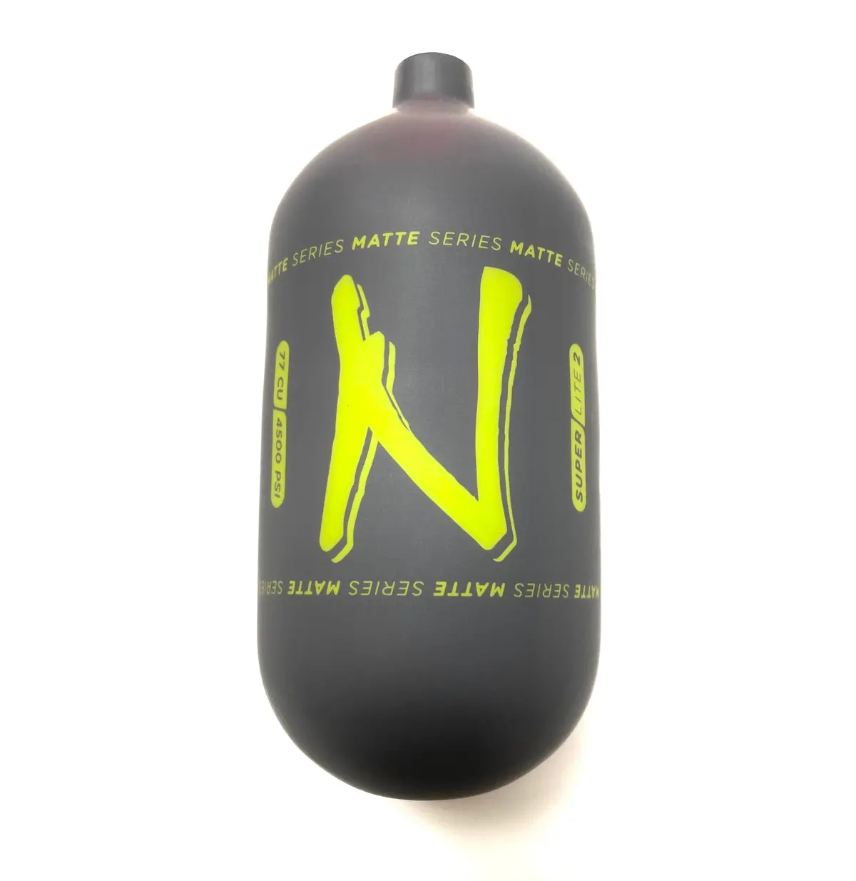 Ninja Sl2 77/4500 "Matte Series" Carbon Fiber Paintball Tank Bottle Only - Grey/Lime 1