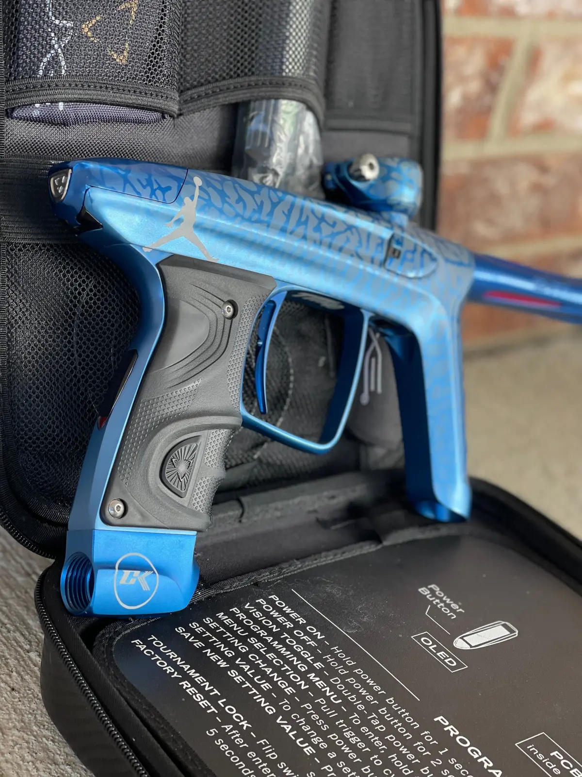Used Dlx Luxe Tm40 Paintball Gun - Blue Custom Laser Engraving 1