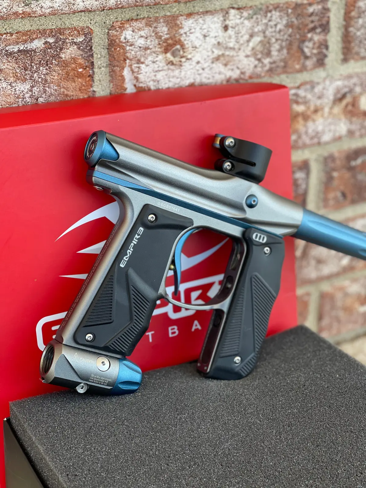 Used Empire Mini Gs Paintball Gun - Dust Grey/Dust Navy W/ 1 Piece Barrel 1