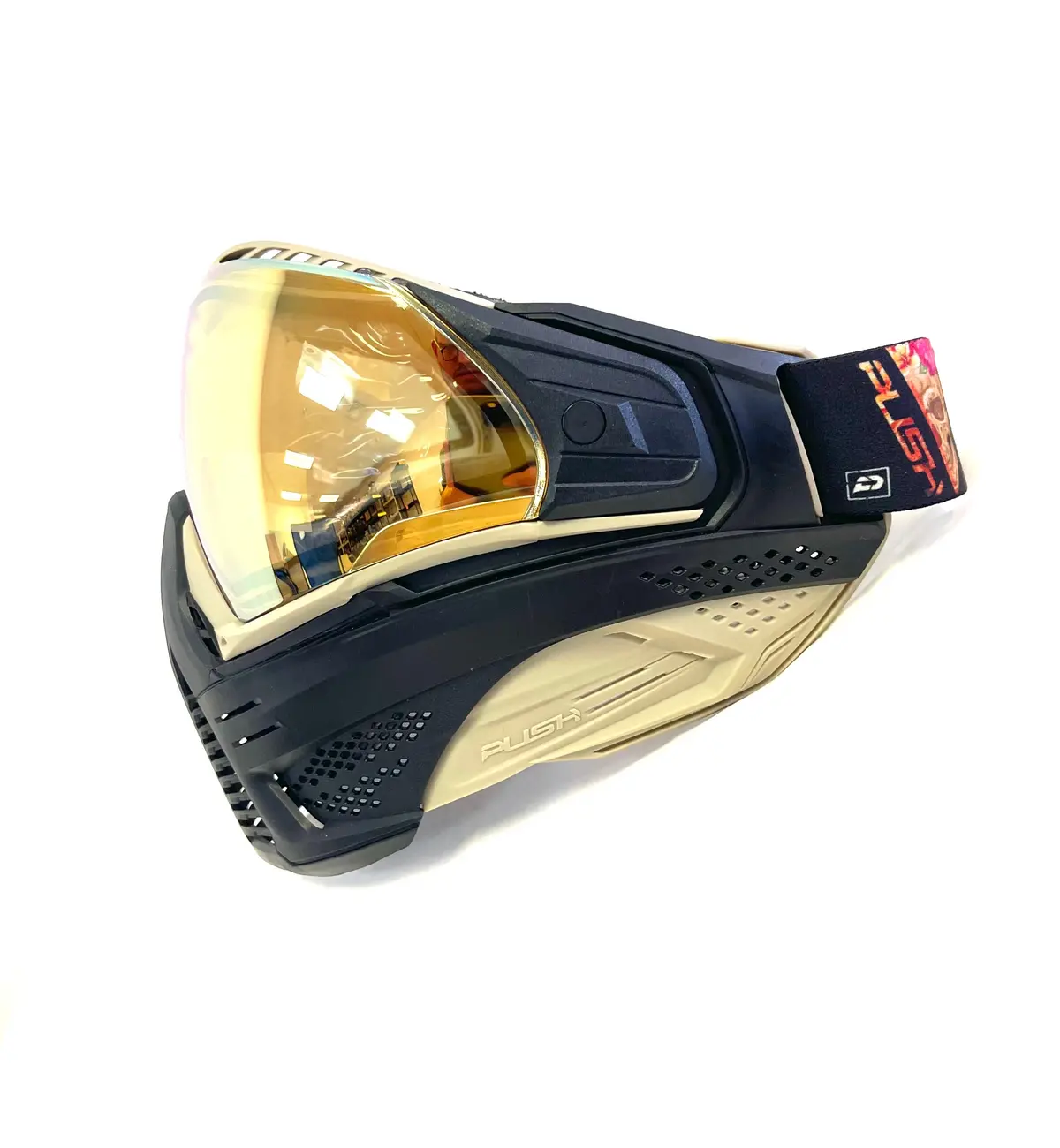Push Unite Paintball Goggle - Tropical Skull W/ Gold Lens (No Chin Extension) 1