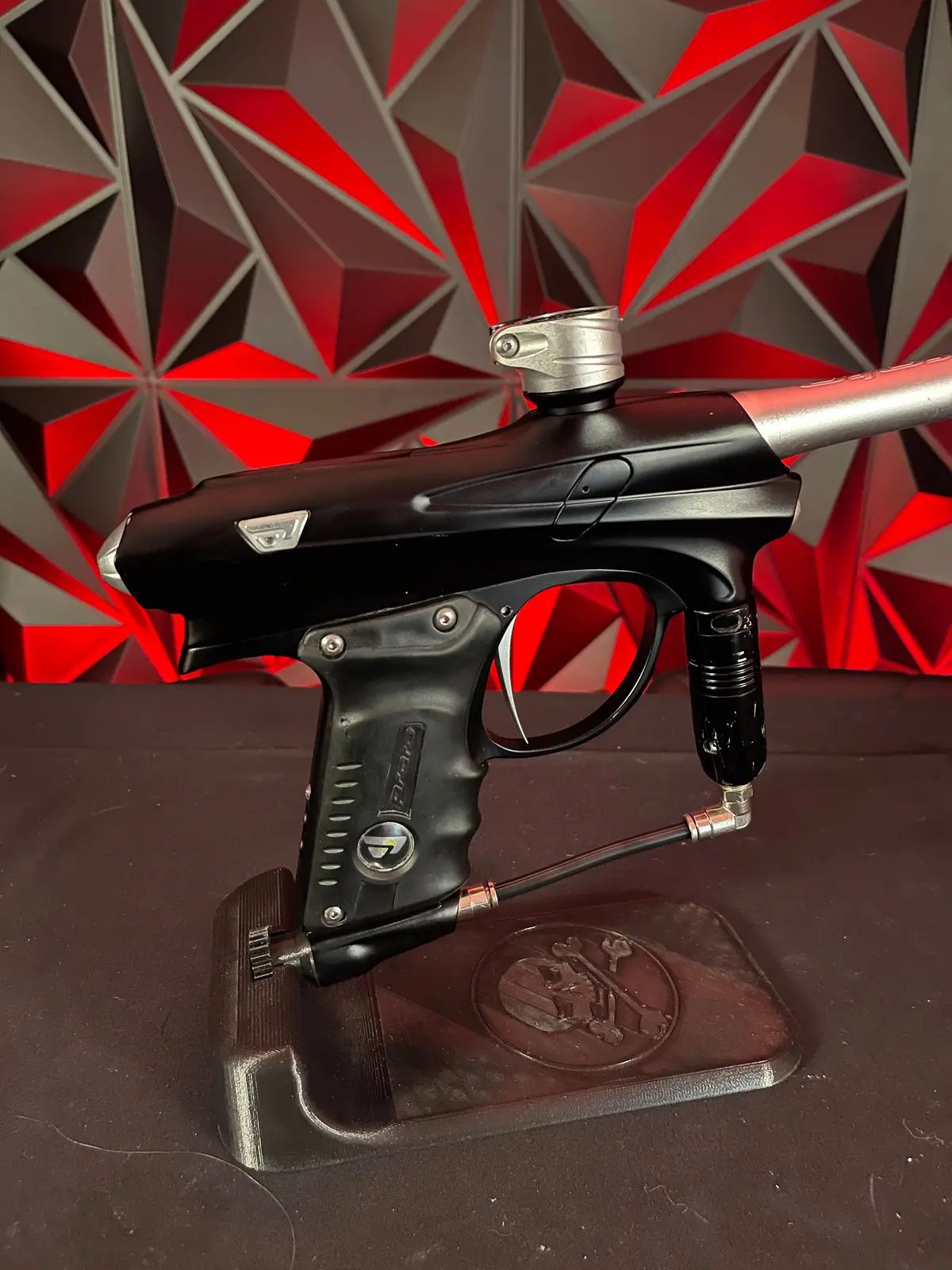 Used Proto Pm7 Paintball Gun - Black/Silver W/No2 Clamping Feedneck, Custom Products Regulator, Dye Airport On/Off Asa 1