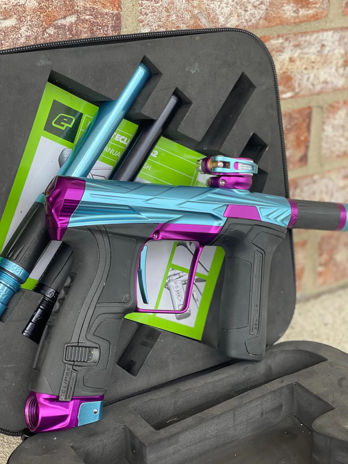 Used Planet Eclipse/Hk Army Cs2 Pro Invader Paintball Gun - Turquoise/Purple 1