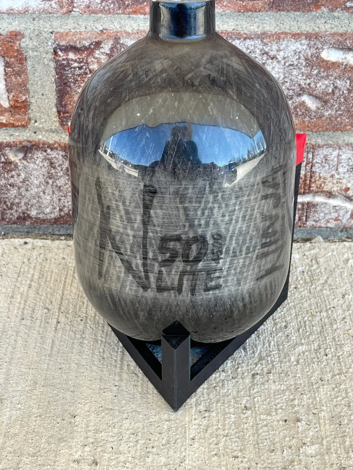 Used Ninja 50/4500 Lite  Paintball Tank - Translucent Black  *Bottle Only* W/Ninja Paintball Tank Cover 1