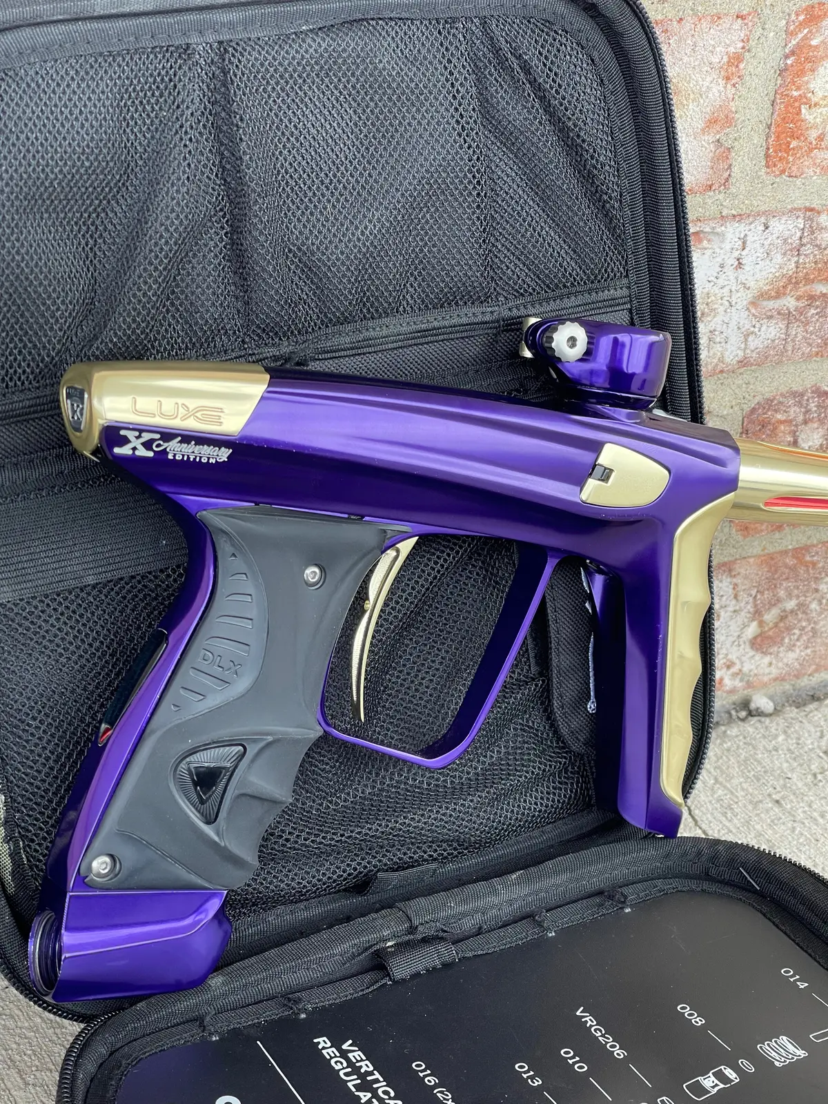 Used Dlx Luxe X Paintball Gun - Polished Purple/Polished Gold - Anniversary Edition 1