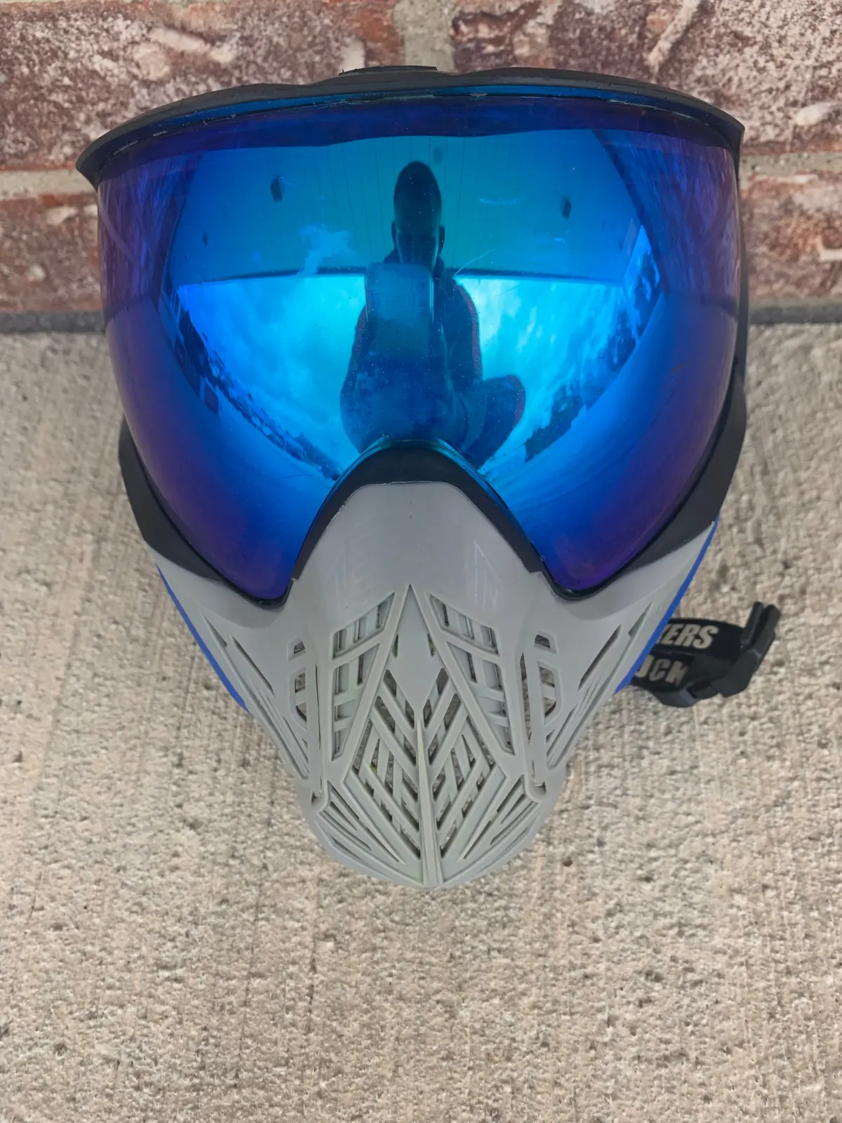 Used Bunker Kings Cmd Paintball Mask- Gray/Blue 1