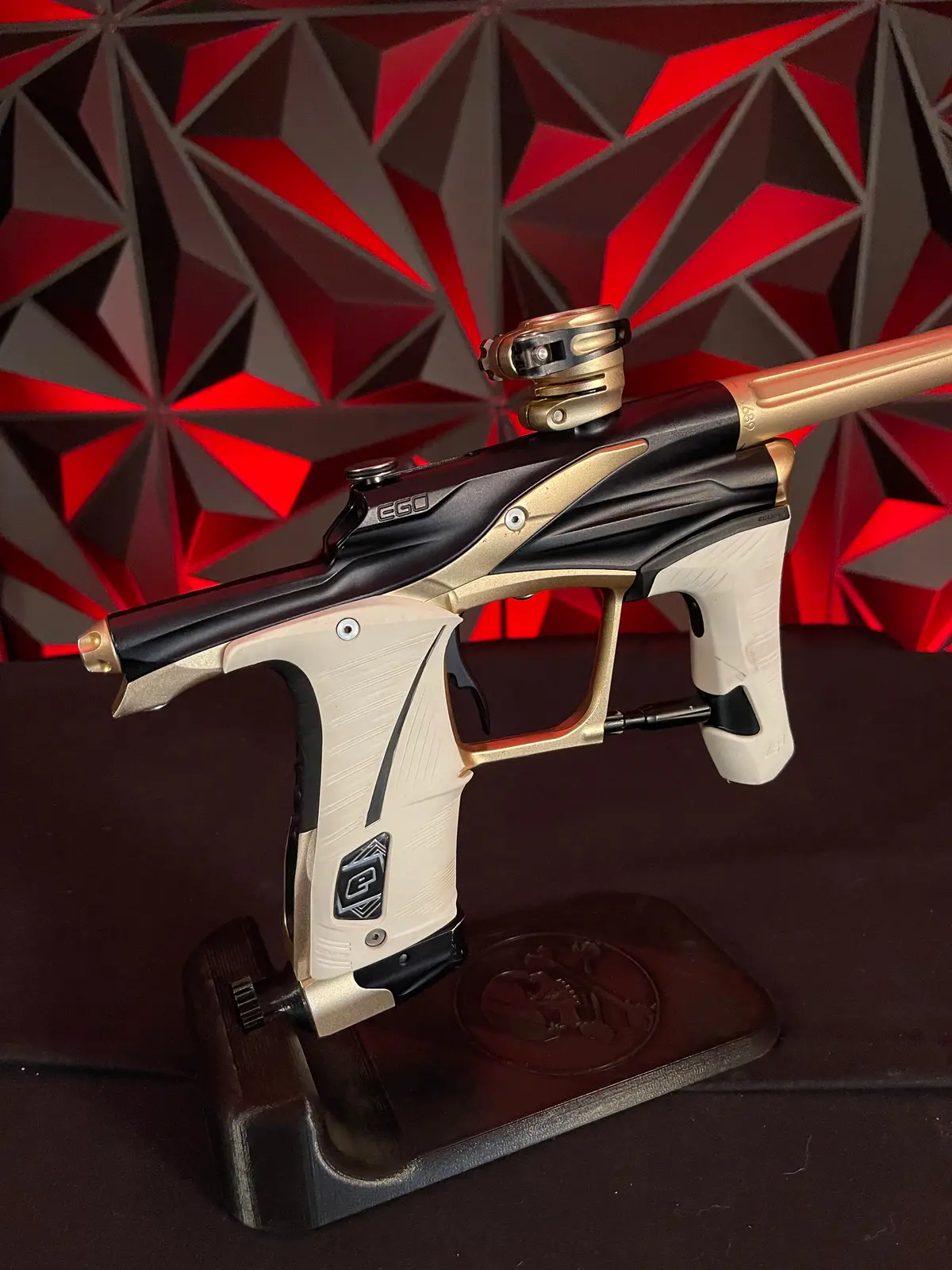Used Planet Eclipse Ego Lv1 Paintball Gun - Black/Bronze W/ White Grip Kit 1