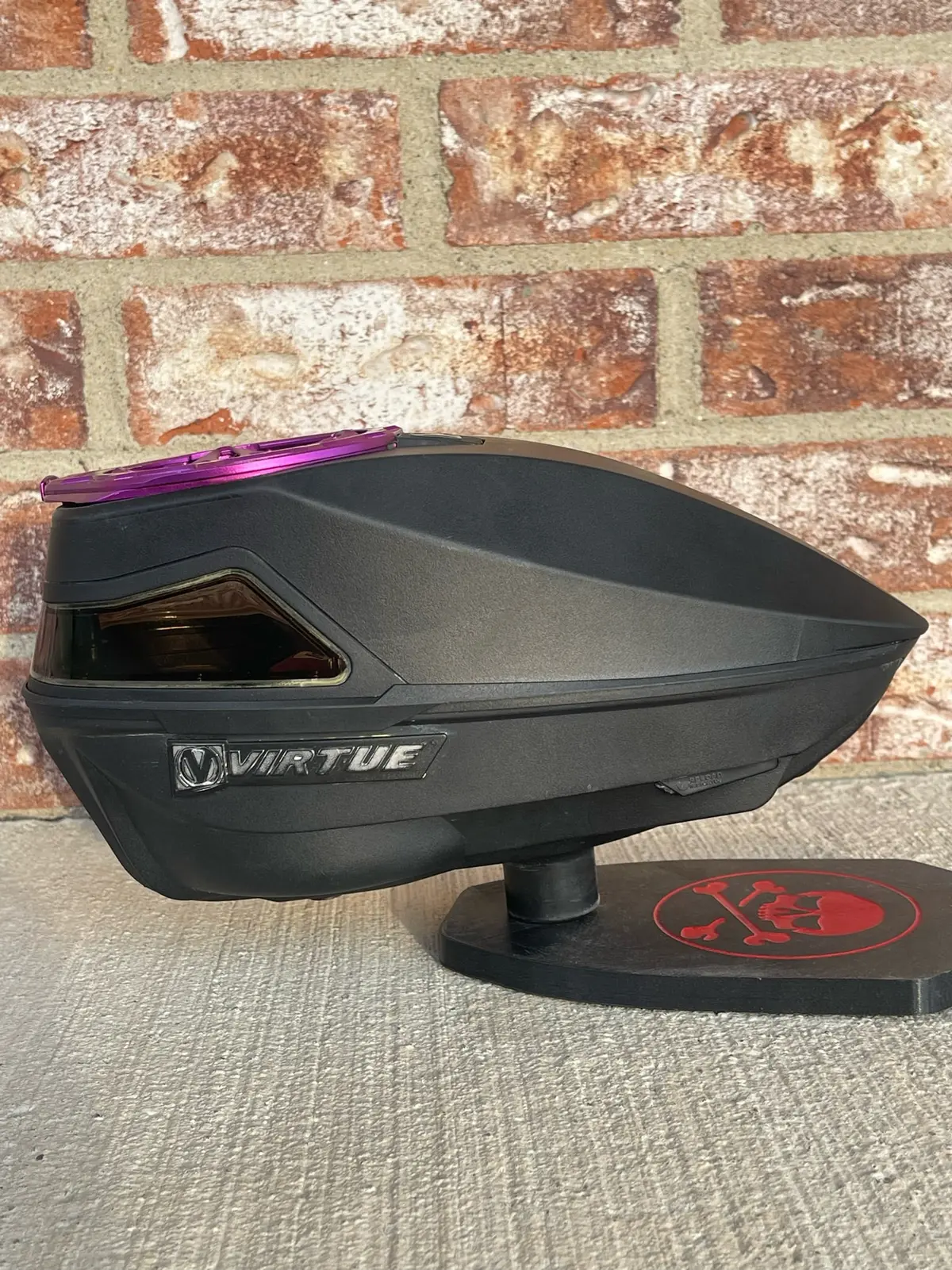 Used Virtue Spire Iv 280 Paintball Loader - Black W/ Purple Evo Speed Feed 1