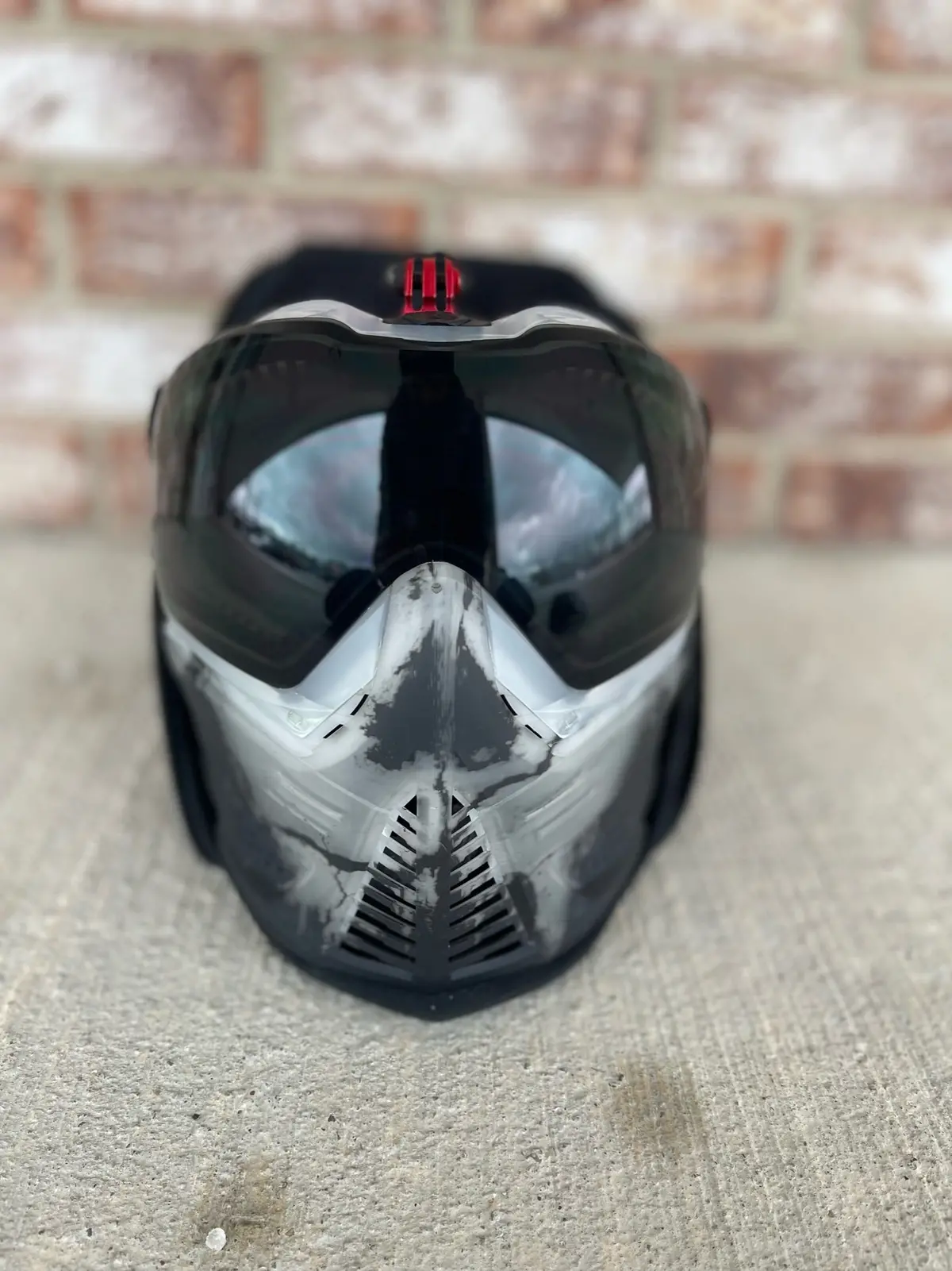 Used Infamous Push Ghost Skull Le Paintball Mask W/ Go Pro Camera Mask Mount 1