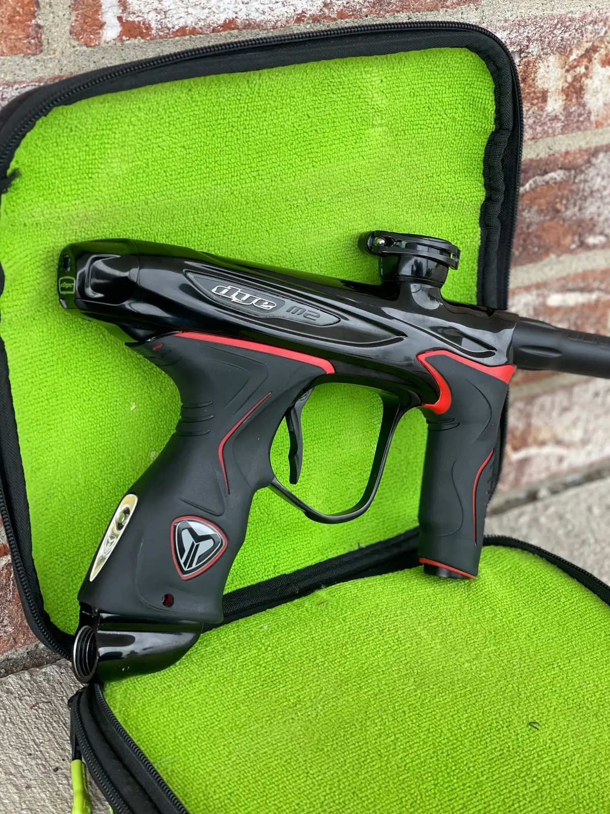 Used Dye M2 Mosair Paintball Marker - Black W/Red Grip 1