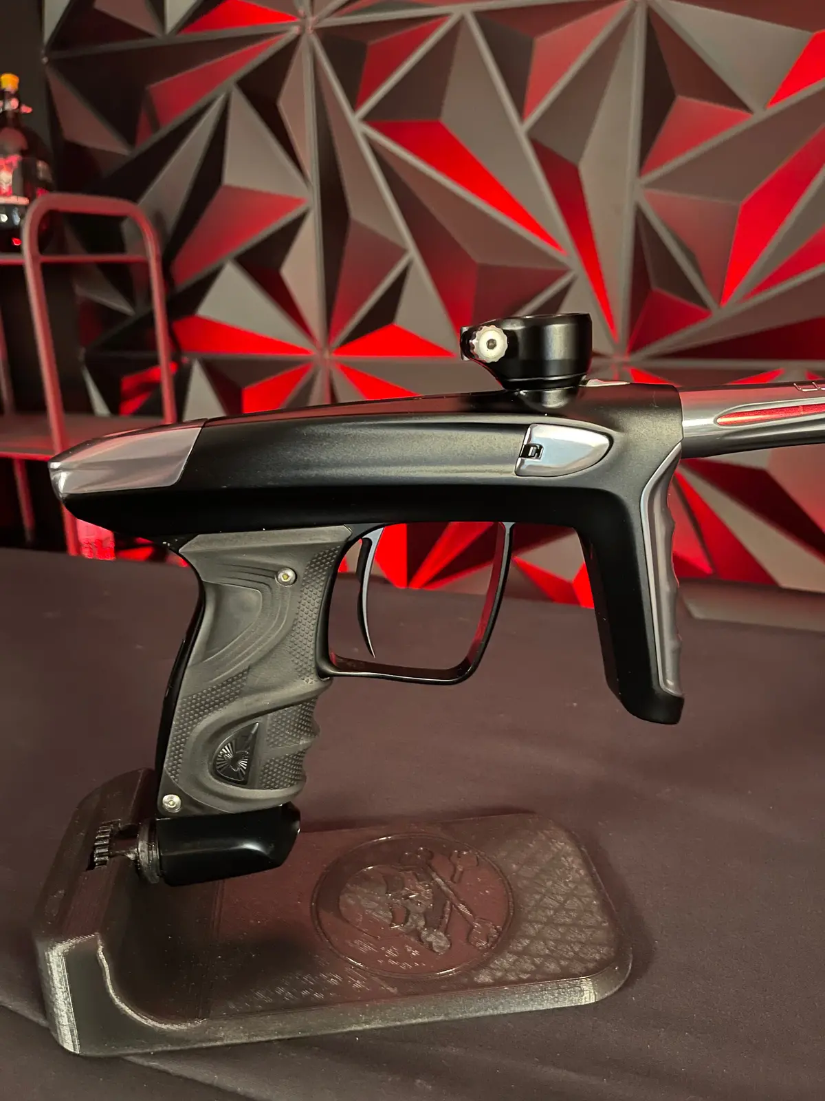 Used Dlx Luxe Tm40 Paintball Gun - Dust Black / Polished Pewter W/ 2 Extra Triggers 1