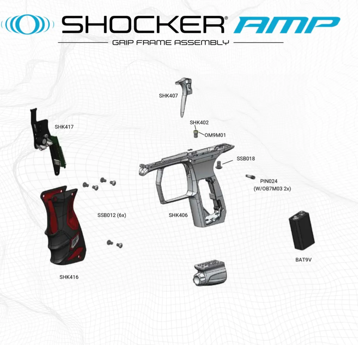 Sp Shocker Amp Grip Frame Parts List - Pick The Part You Need! 1