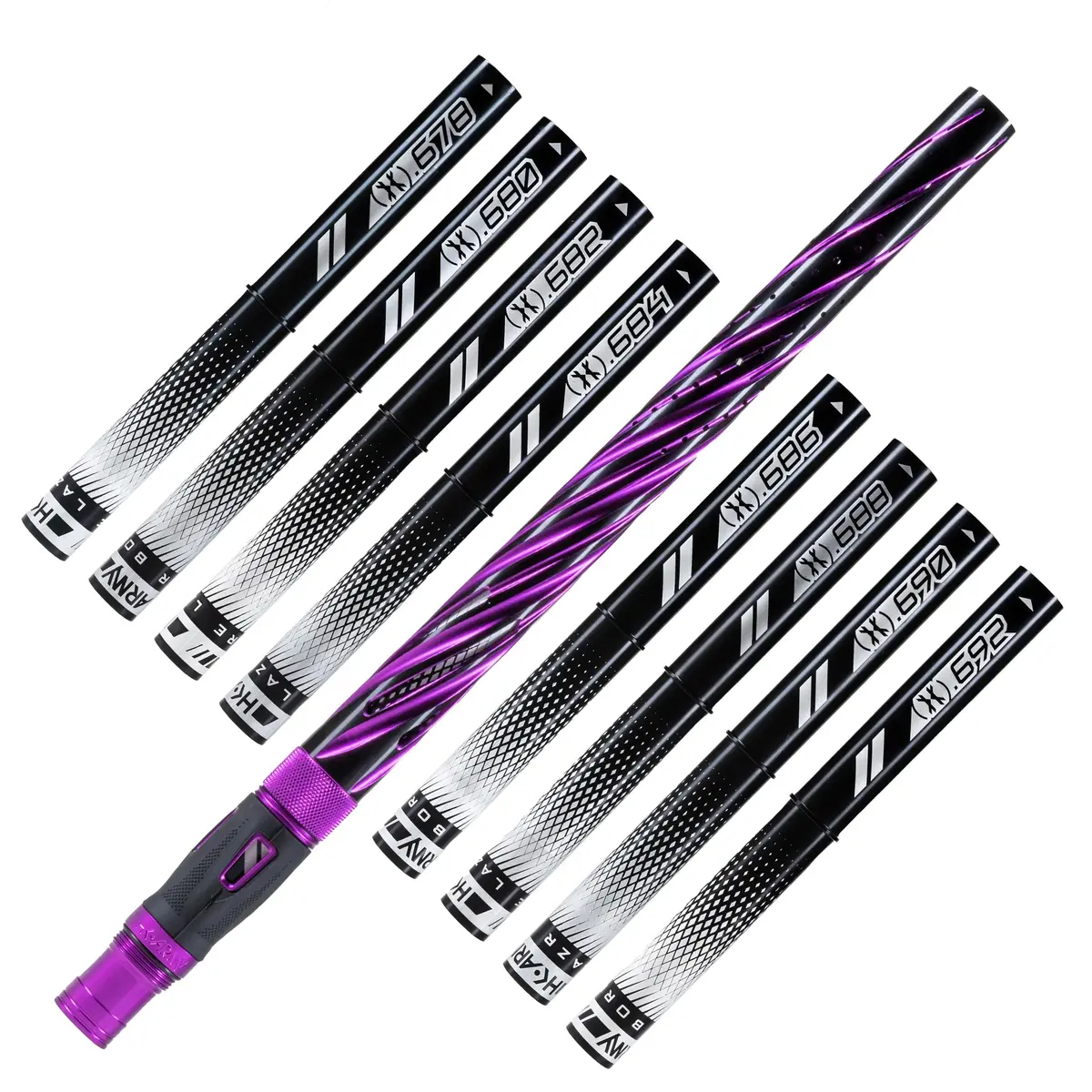 Hk Army Lazr Barrel Kit - Elite Orbit - Autococker Thread - Dust Purple/Black Inserts 1