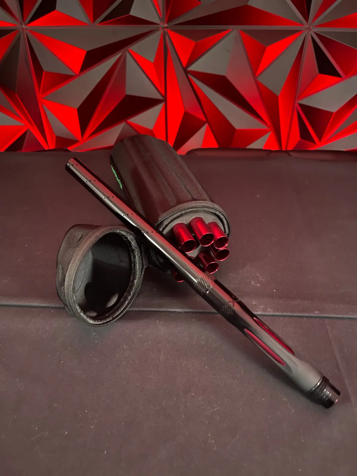 Used Freak Xl Foremast Kit - All Red Inserts - New Style 15" Freak Xl Barrel - Polished Black Luxe/Ion Threaded 1