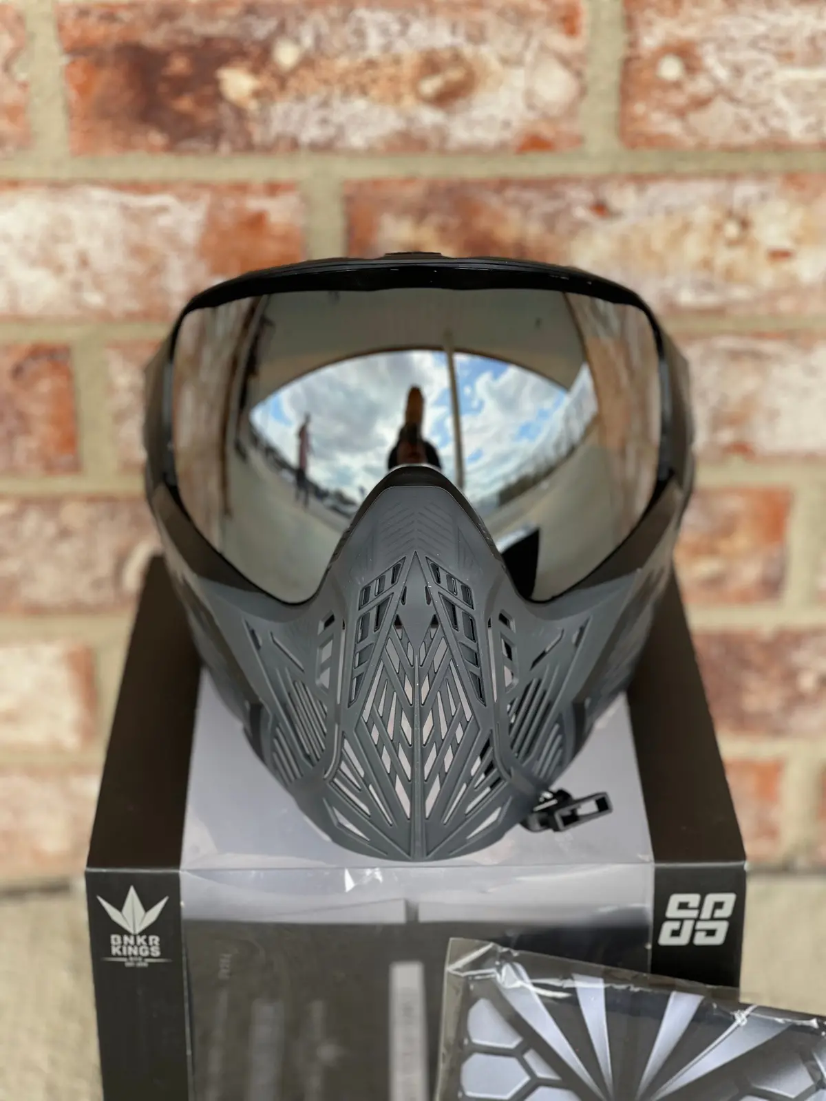 Used Bunker Kings Cmd Paintball Mask - Black Carbon W/ Soft Goggle Bag 1