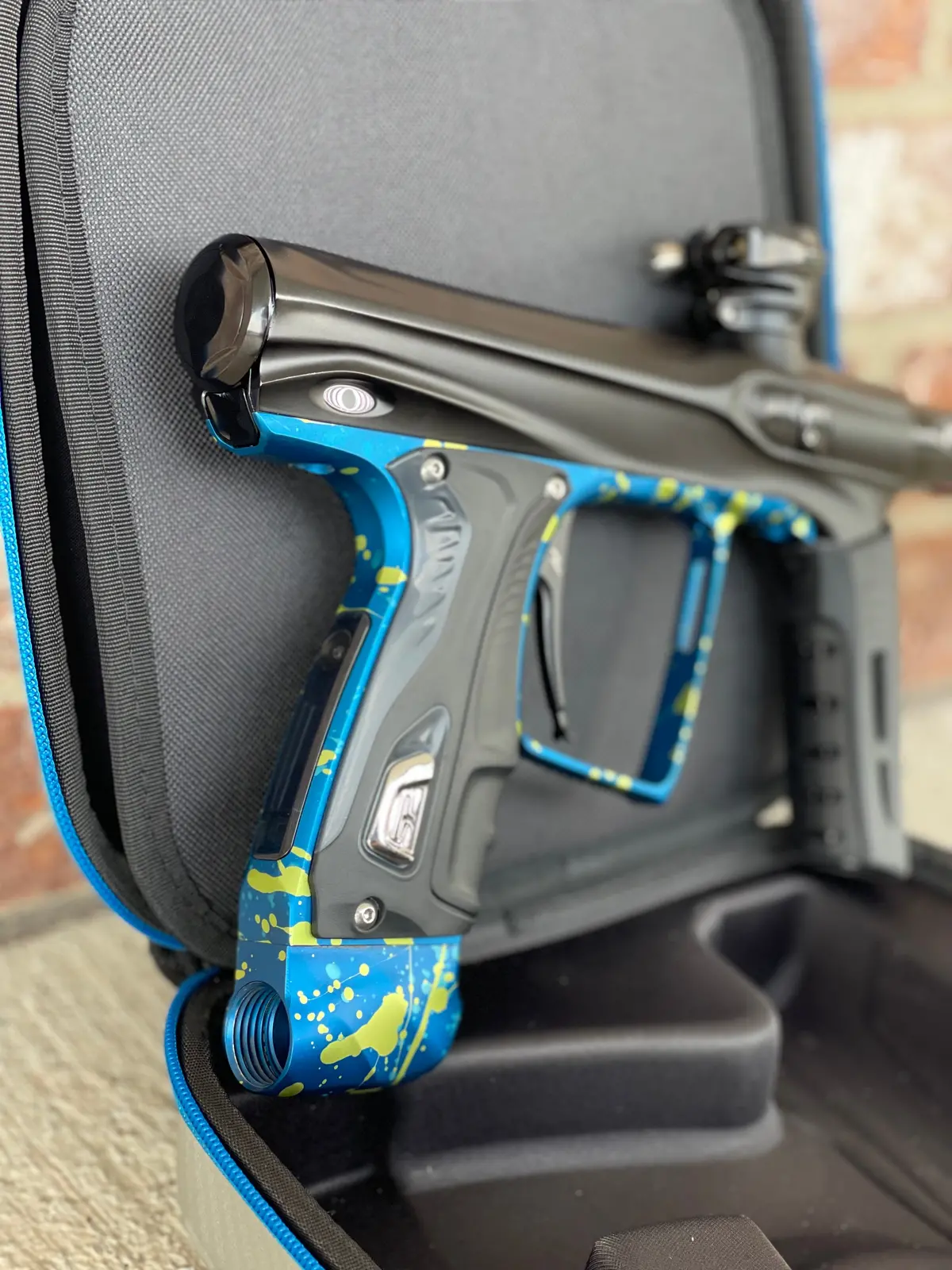 Used Shocker Xls Paintball Gun - Black / Blue W/ Cvo Frame 1