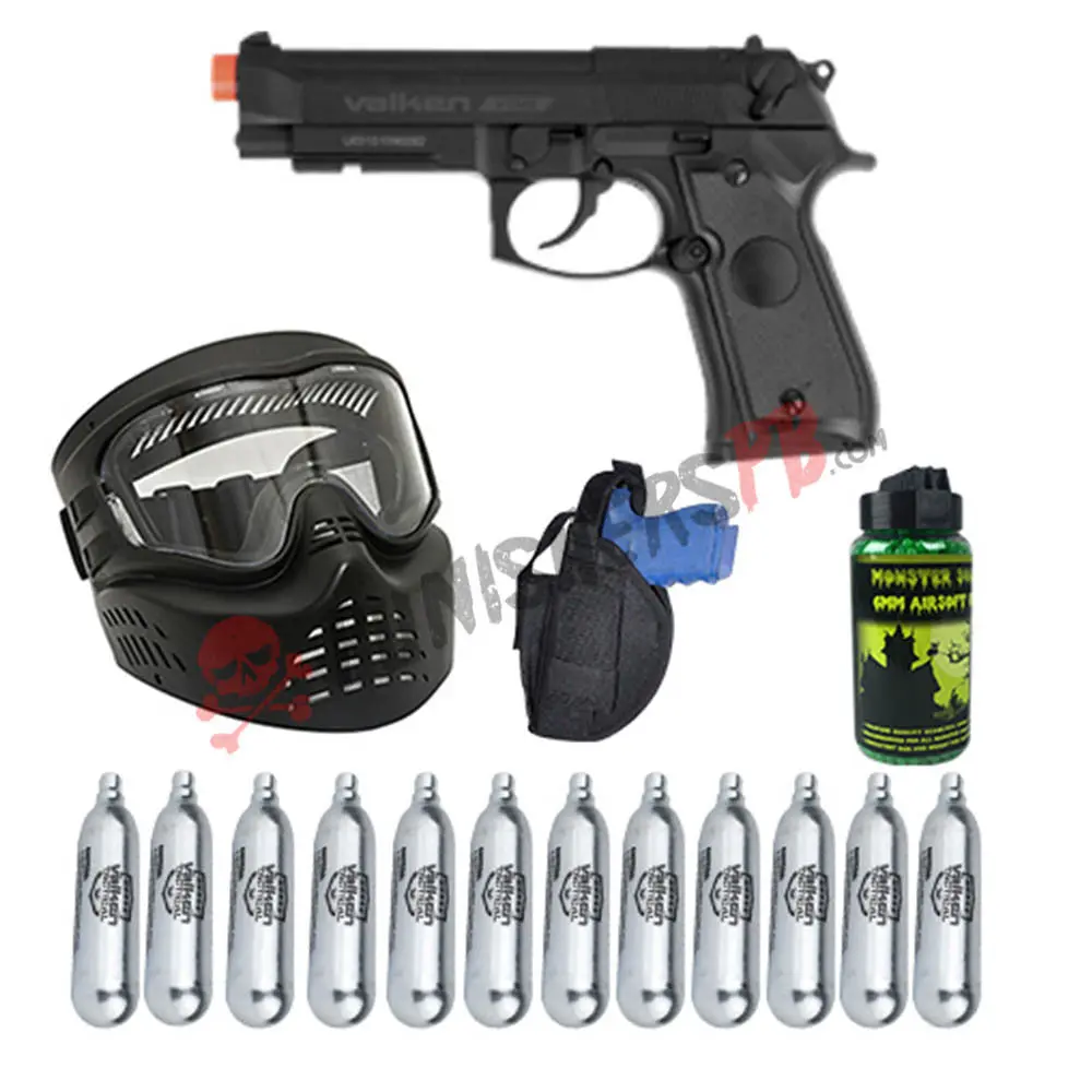 Valken Tactical Semi Auto Airsoft Pistol Starter Package Kit 1