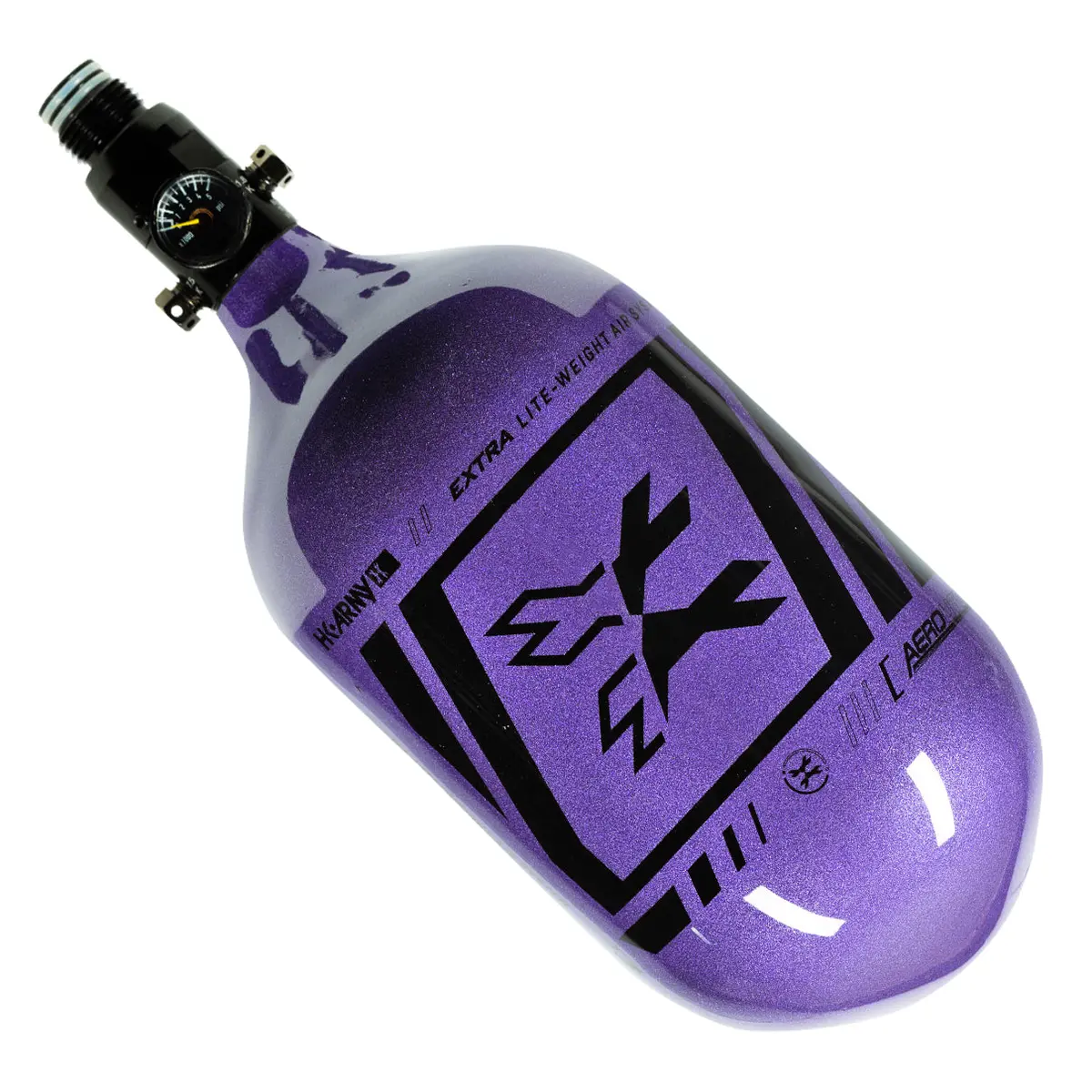 Hk Army "Extra Lite" Carbon Fiber Tank - Standard Reg - Slash - 68/4500 Psi -  Metallic Purple/Black 1